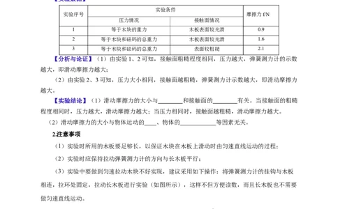 实验8探究滑动摩擦力大小与哪些因素有关（原卷版）_8、物理总复习_2024年中考复习资料_二轮复习_（讲义+练习）2024年中考物理二轮题型专项复习