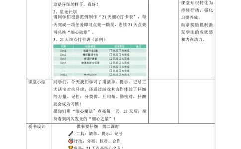2《做事要仔细》第二课时（教学设计）_26新一年级道法下册（统编版）_核心素养教案
