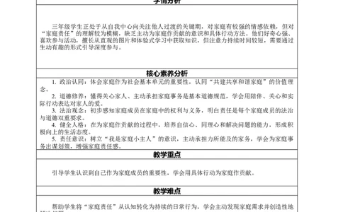 7.1《我的家庭贡献与责任&mdash;&mdash;我的家庭贡献》教案设计_26新三年级道法下册（统编版）_版本一_部编版道德与法治3下_2026春新版_第二套_01.道法3下第2套课件+核心素养教案26春
