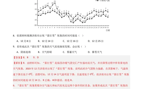 热点突破05（三）特殊天气现象-2025年高考地理一轮复习考点通关卷（新高考通用）（解析版）_新高考复习资料_2025年新高考资料_2025年高考地理一轮复习考点通关卷（新高考通用）