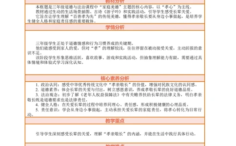8.1《弘扬家庭美德&mdash;&mdash;孝心献给长辈》教案设计_26新三年级道法下册（统编版）_版本一_部编版道德与法治3下_2026春新版_第三套wu_第三单元我是家庭一员课件+教案+视频素材