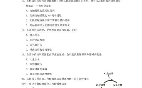 2014年上海市高考生物试题及答案_0122026上海中考一模二模真题试卷_2026年上海一模_上海1500初中高中试卷_高中_高考真题_6.上海高考生物2023-2014