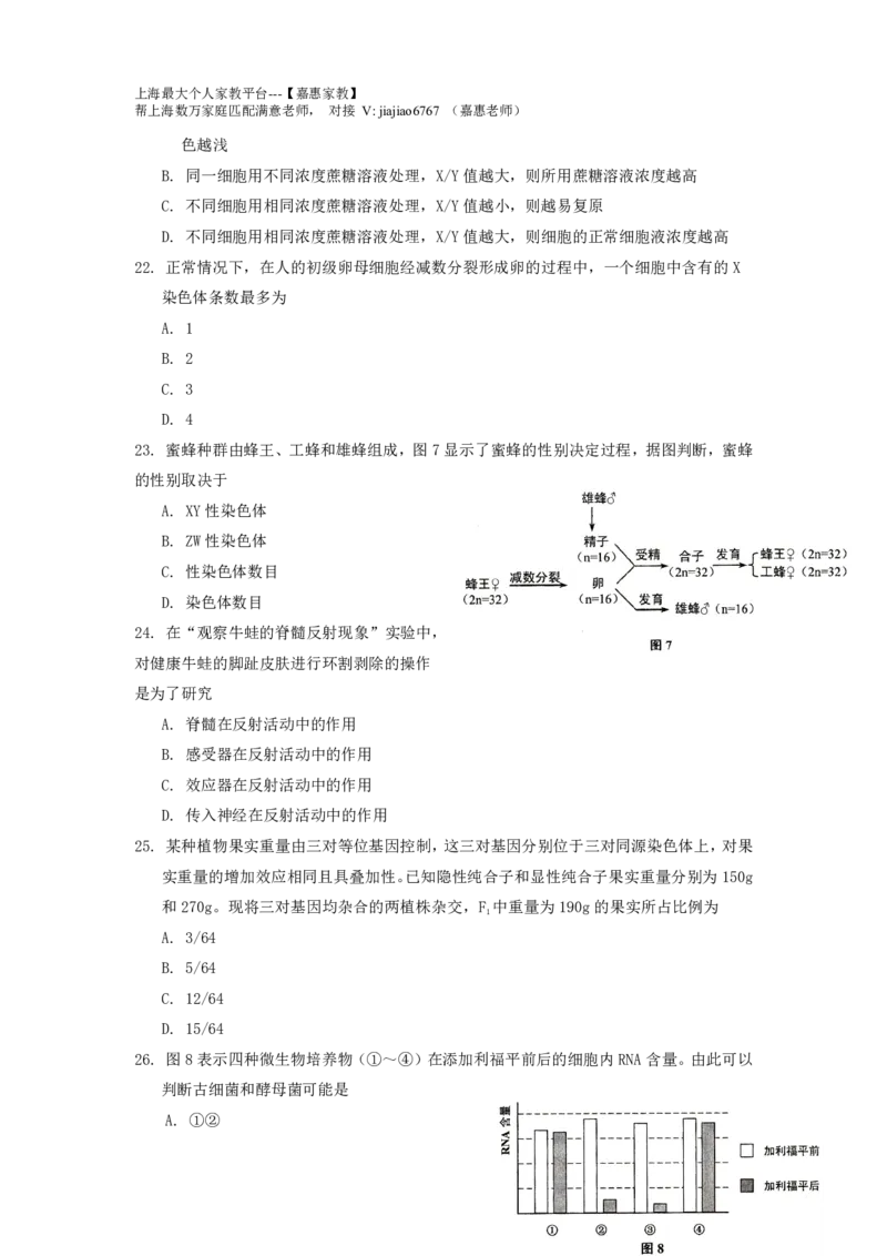 2014年上海市高考生物试题及答案_0122026上海中考一模二模真题试卷_2026年上海一模_上海1500初中高中试卷_高中_高考真题_6.上海高考生物2023-2014