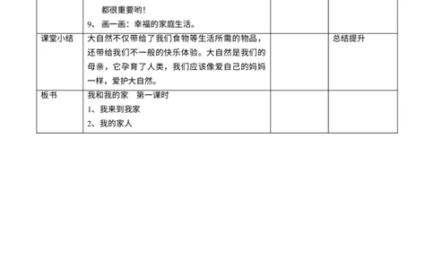 9我和我的家第一课时教案_26新一年级道法下册（统编版）_老课标资料_2、教学教案部编一下道法_教案1