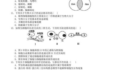 广东实验中学2024&mdash;2025学年（上）高一级期中考试生物学试卷_2024年11月试卷_1129广东省实验中学2024-2025学年高一上学期期中考试_广东省实验中学2024-2025学年高一上学期期中考试生物试题