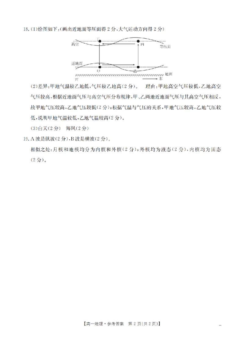 山西省三晋联盟山西名校2025-2026学年高一上学期11月期中联合考试（26-126A）地理答案_2025年12月高一试卷