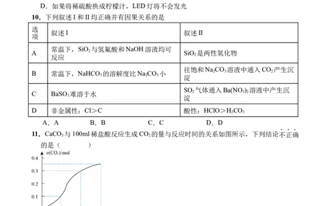 广东省东莞市东莞实验中学2024-2025学年高一下学期3月月考化学试题_2025年04月试卷_0411广东省东莞市实验中学2024-2025学年高一下学期3月月考