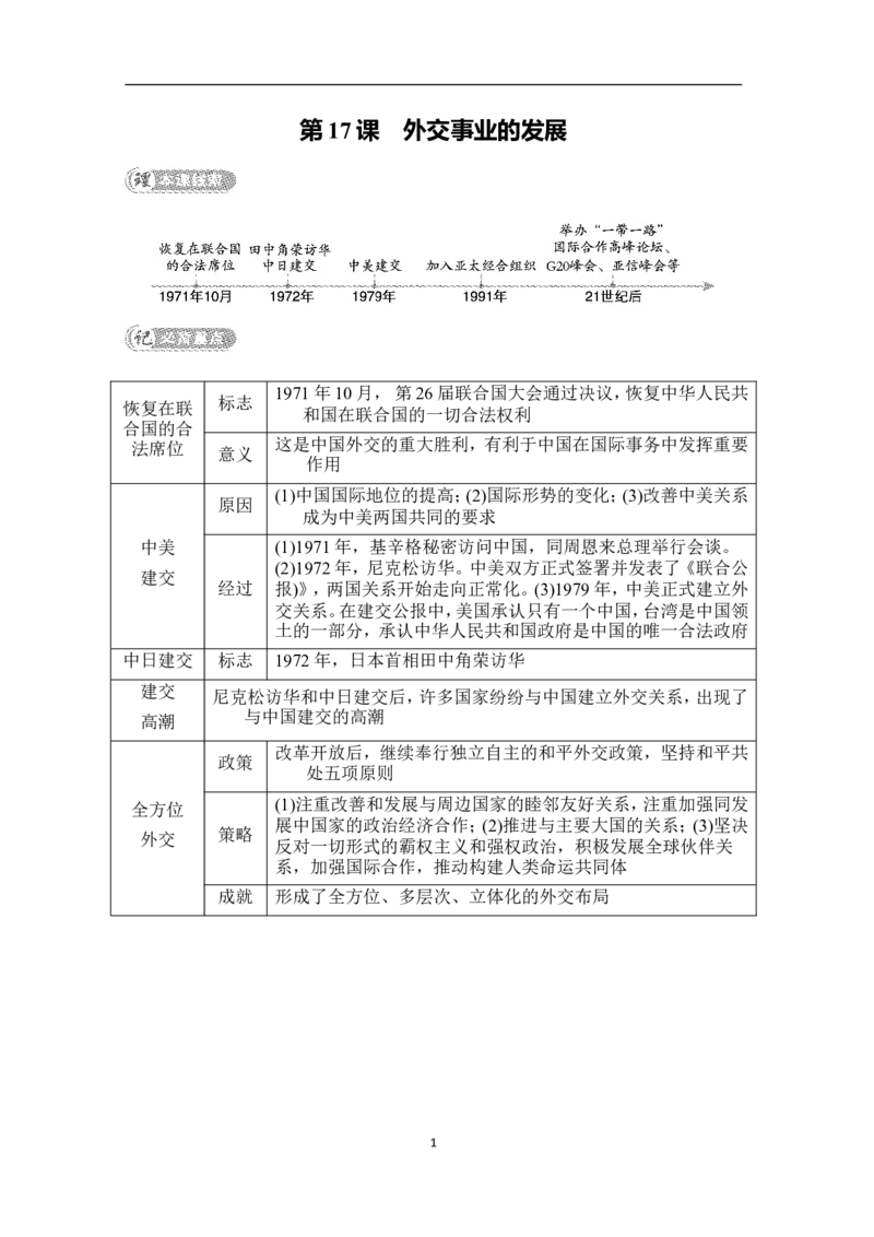 第17课　外交事业的发展_新八下历史_19、赠送其它资料_旧版_08背记手册8下历史