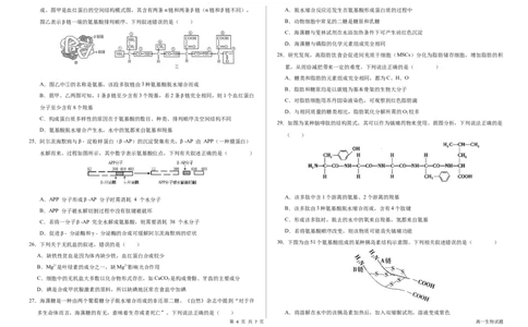 山东省聊城市某校2025-2026学年高一上学期第一次月考生物试题_2025年10月高一试卷_251005山东省聊城市某校2025-2026学年高一上学期第一次月考（全）