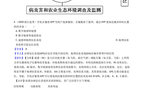 高考地理五年真题分类汇编（2017-2021）第28讲地理信息技术(教师版)_新高考复习资料_2022年新高考复习资料_高考地理五年真题分类汇编（2017-2021）（教师版+学生版）8.10更新