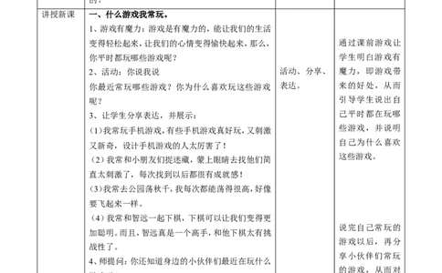 健康游戏我常玩第一课时教案_26新二年级道法下册（统编版）_版本一_部编版道德与法治2下_旧版_道法2下课件教案_01.道法2下第2套课件+核心素养教案_5健康游戏我常玩