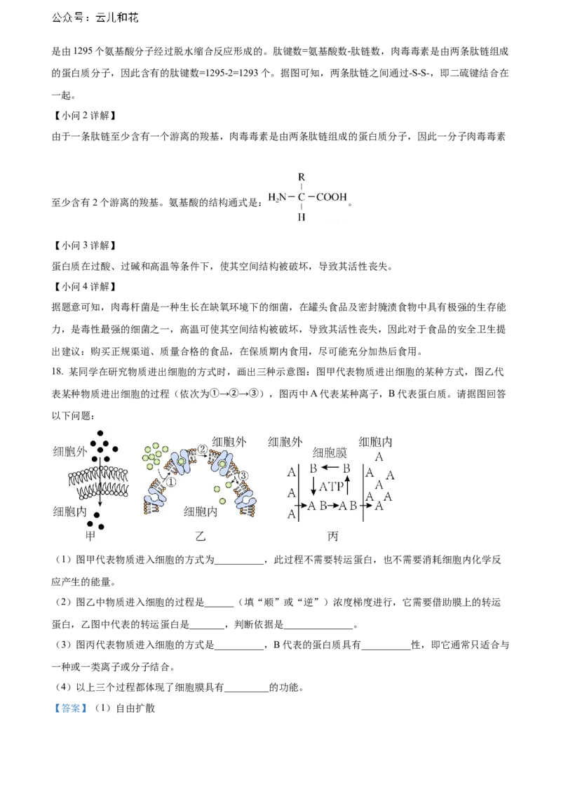 广西壮族自治区贺州市2023-2024学年高一上学期期末考试生物试题Word版含解析_2024年12月试卷_1223广西壮族自治区贺州市2023-2024学年高一上学期期末考试