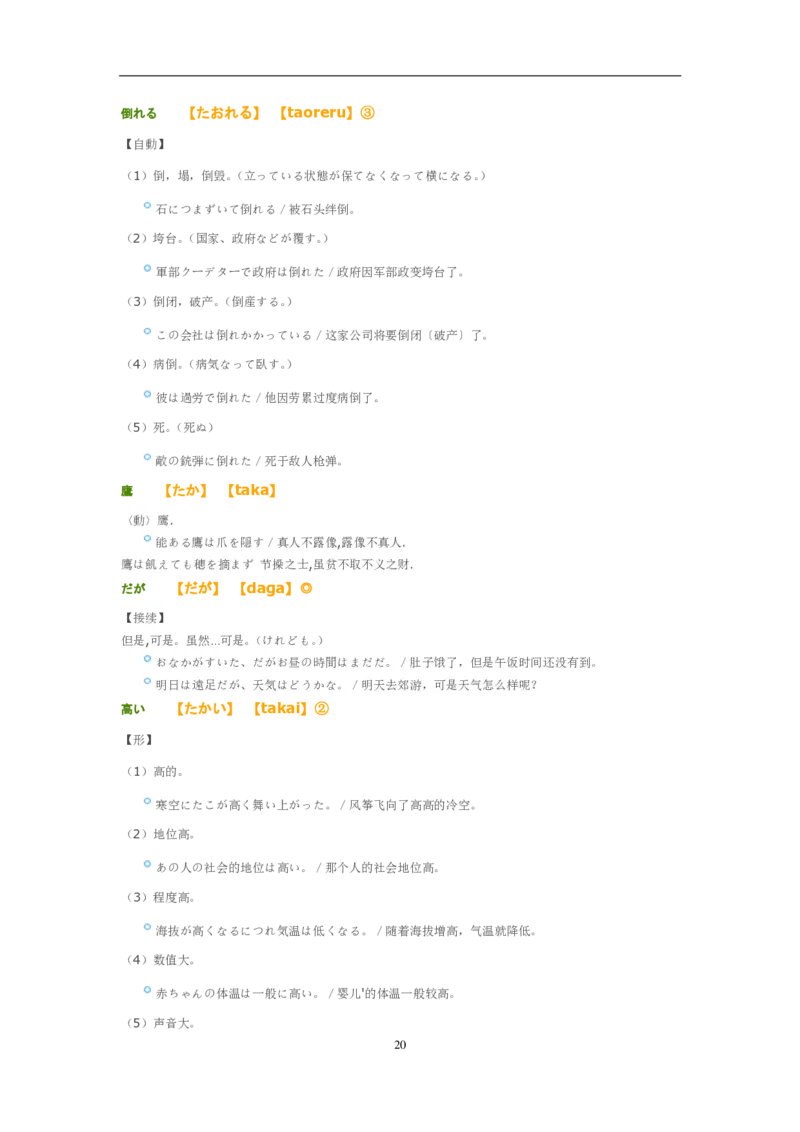 考研日语大纲7000词汇解析_203考研（日语）历年真题资料_203日语-复习资料