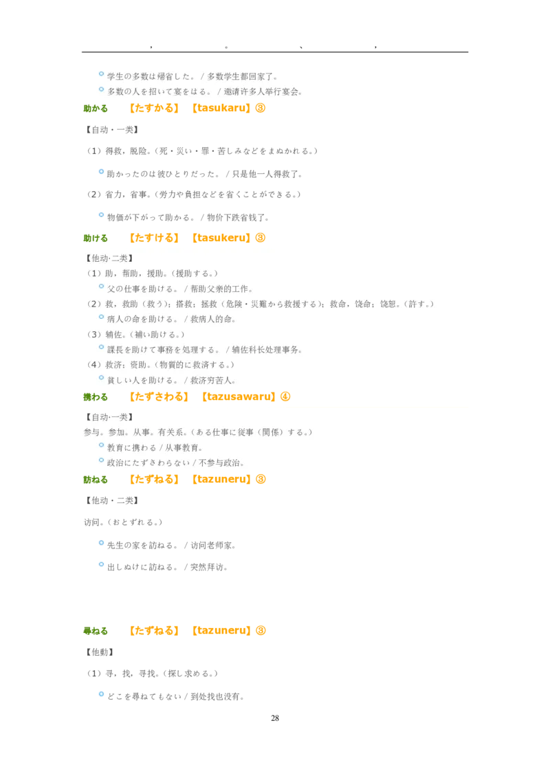考研日语大纲7000词汇解析_203考研（日语）历年真题资料_203日语-复习资料