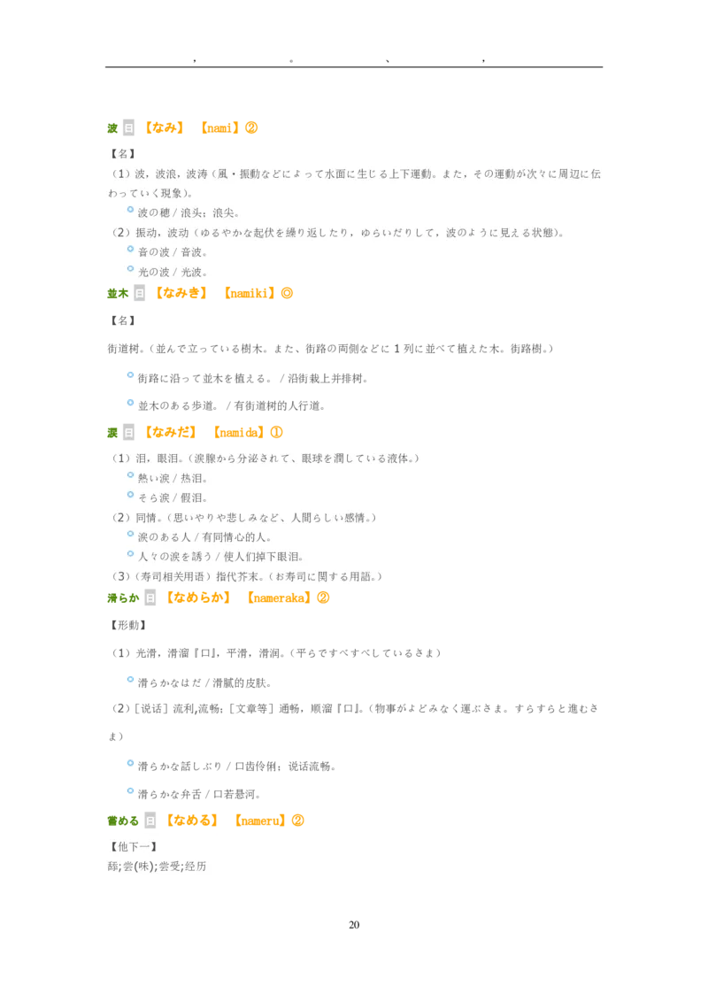 考研日语大纲7000词汇解析_203考研（日语）历年真题资料_203日语-复习资料