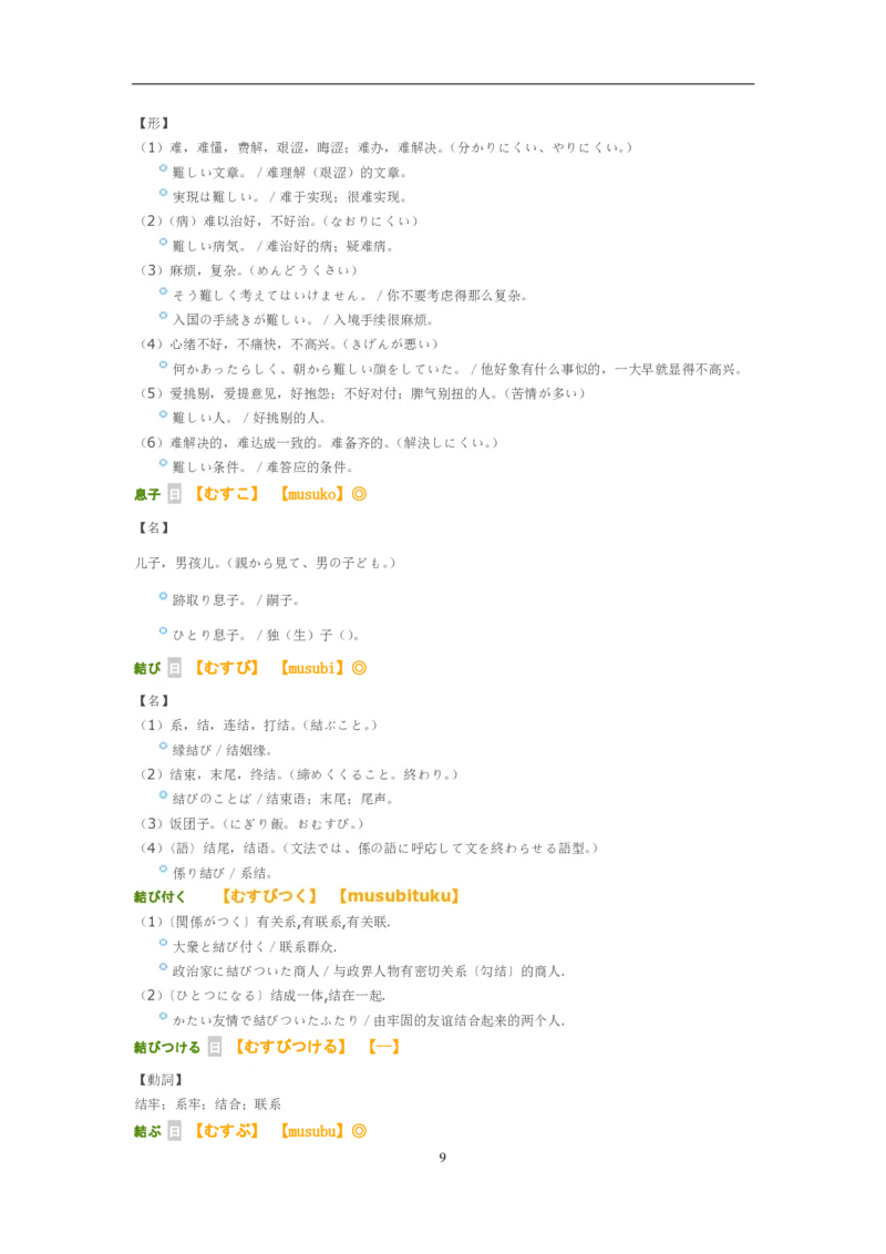 考研日语大纲7000词汇解析_203考研（日语）历年真题资料_203日语-复习资料