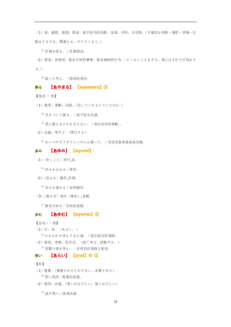 考研日语大纲7000词汇解析_203考研（日语）历年真题资料_203日语-复习资料