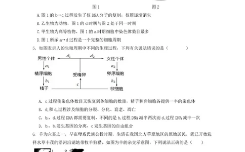 广东省香山中学、高要一中、广信中学2024-2025学年高一下学期第一次教学质量检测生物试题_2025年05月试卷