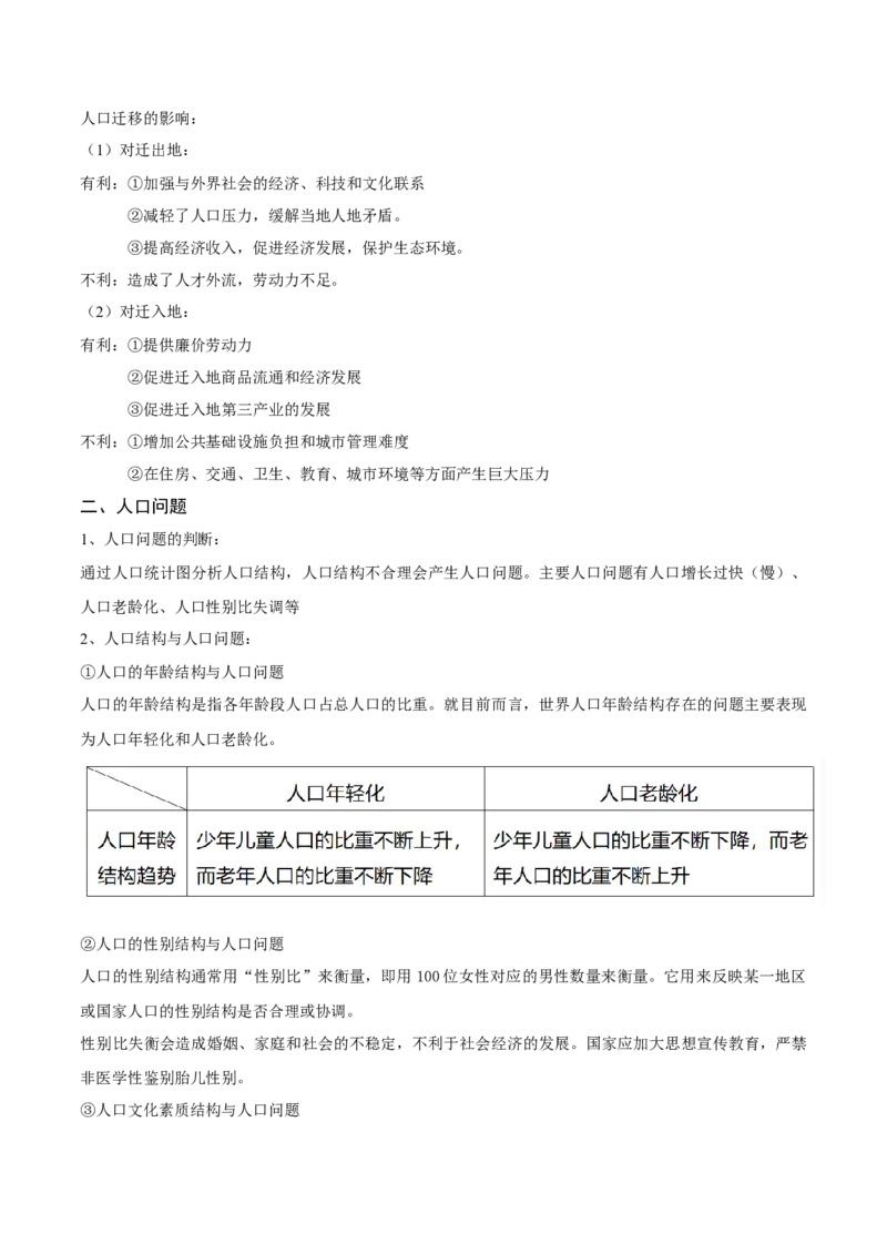 重难点09人口-2024年高考地理热点&middot;重点&middot;难点专练（新高考专用）（原卷版）_新高考复习资料_2024年新高考复习资料_专项复习资料