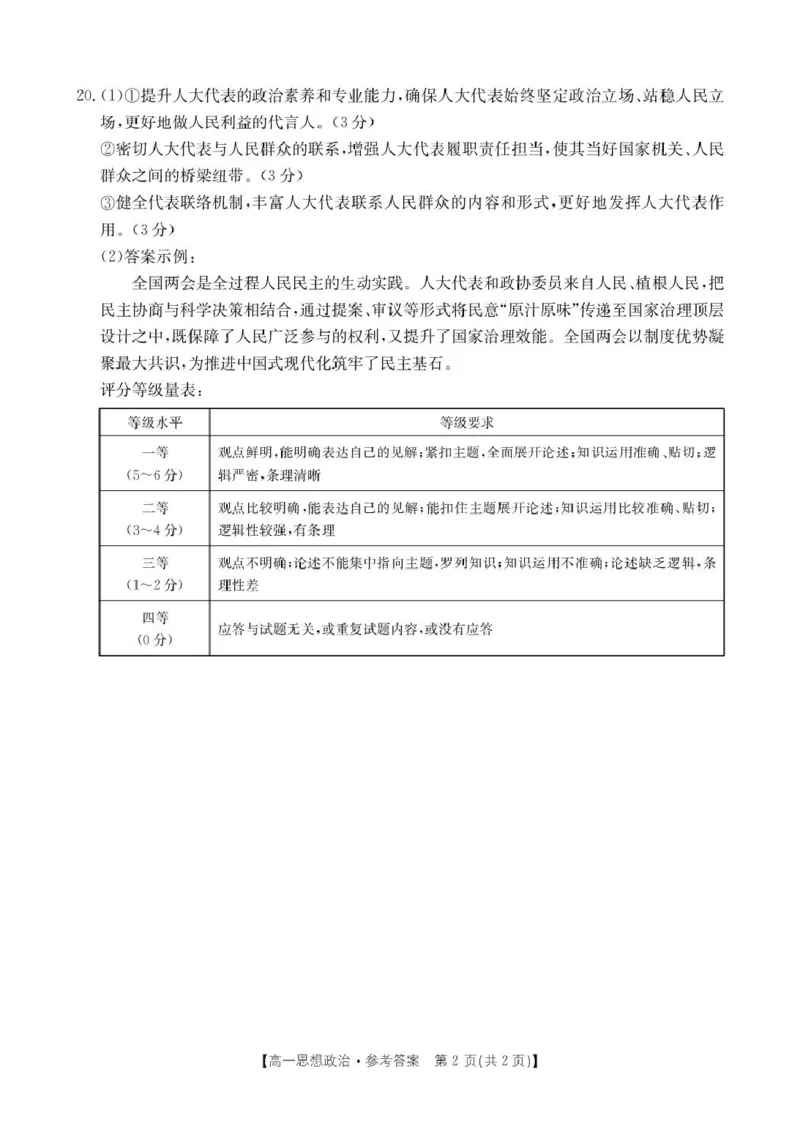 思想政治答案_2025年05月试卷_0529河北省保定市名校联盟2024-2025学年高一下学期4月期中考试_河北省保定市名校联盟2024-2025学年高一下学期4月期中考试政治试题（PDF版含答案）