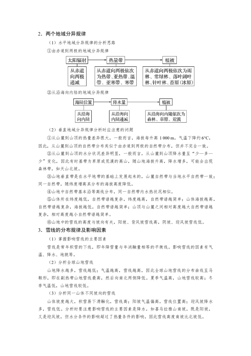 讲练一通二轮08自然环境的整体性与差异性（讲义）-2022二轮讲练-学生版_新高考复习资料_2022年新高考复习资料_讲练一通二轮高考地理高频考点解密（讲义+分层训练）