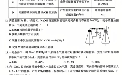 广西&ldquo;贵百河&mdash;武鸣高中&rdquo;2024-2025学年高一上学期12月新高考月考化学试题_2024年12月试卷_1220广西壮族自治区&ldquo;贵百河-武鸣高中&rdquo;2024-2025学年高一上学期12月月考试题