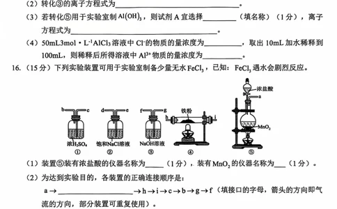 广西&ldquo;贵百河&mdash;武鸣高中&rdquo;2024-2025学年高一上学期12月新高考月考化学试题_2024年12月试卷_1220广西壮族自治区&ldquo;贵百河-武鸣高中&rdquo;2024-2025学年高一上学期12月月考试题