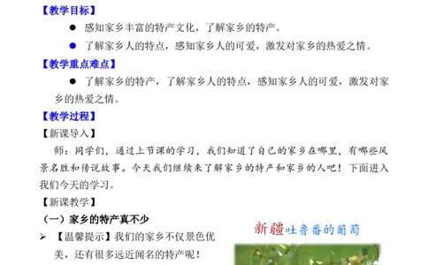 第7课请到我的家乡来第二课时（教案）三年级道德与法治下册同步精品课堂系列（统编版）_26新三年级道法下册（统编版）_版本一_部编版道德与法治3下_旧版_道法3下课件教案