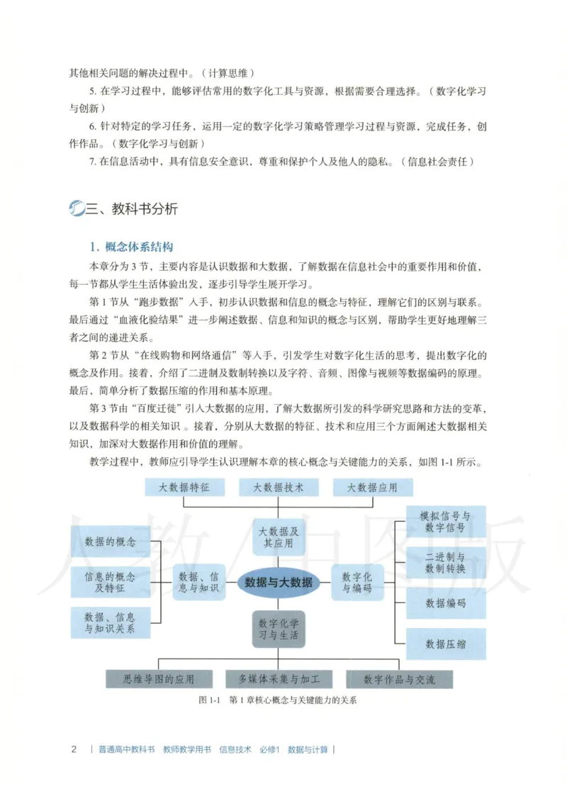 人教版-电子教材-信息技术必修1数据与计算教师用书_电子课本_高中教学用书_教师用书