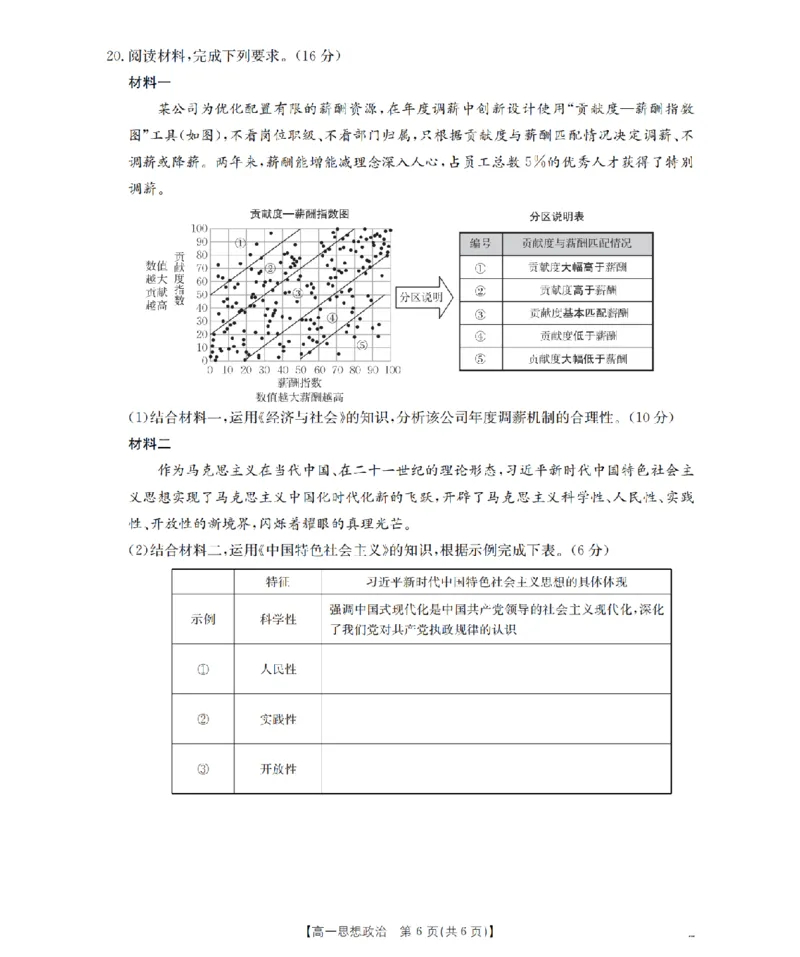 政治_扫描版_2026年02月高一试卷_260206甘肃省定西地区2025-2026学年高一上学期1月期末（全）