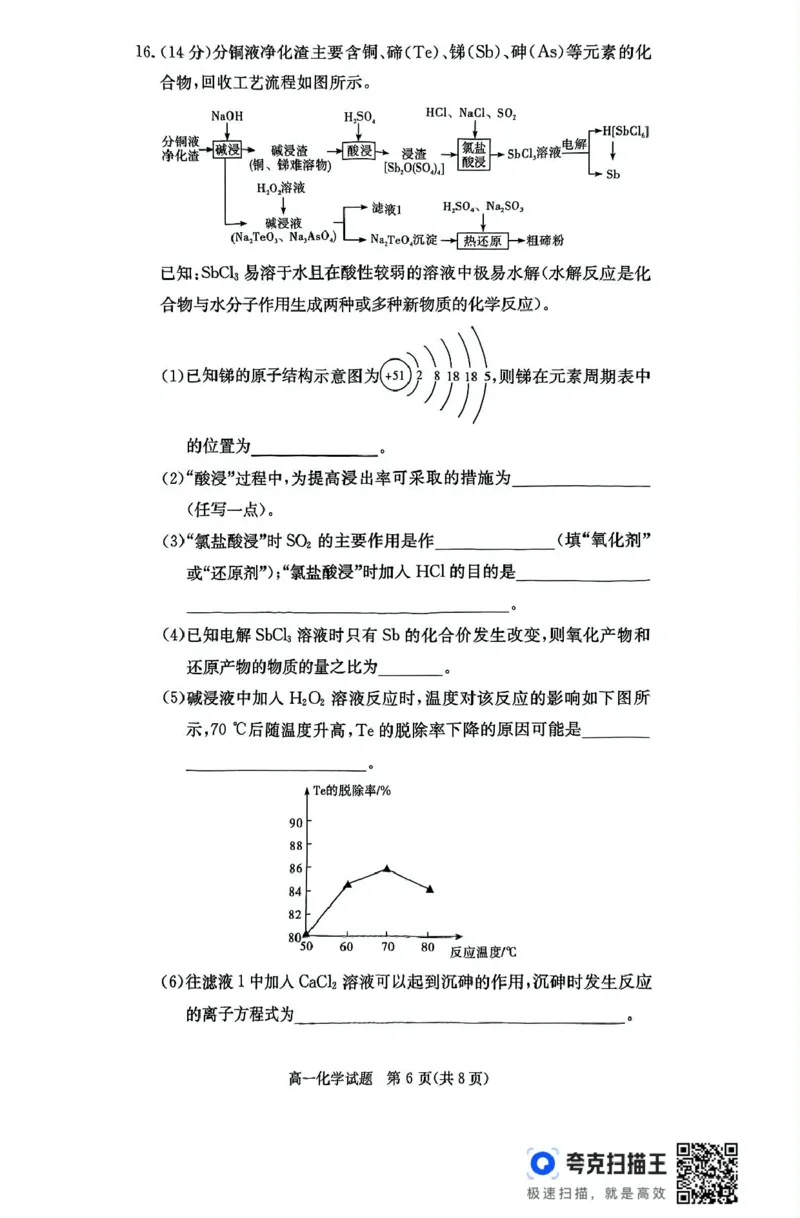 扫描件_化学_2025年04月试卷_0422湖南省名校联考联合体2024-2025学年高一下学期期中考试_湖南省名校联考联合体2024-2025学年高一下学期期中考试化学试题扫描版含解析