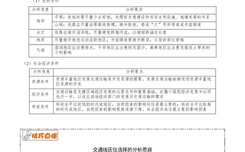 讲练一通二轮11交通运输（讲义）-2022二轮讲练-学生版_新高考复习资料_2022年新高考复习资料_讲练一通二轮高考地理高频考点解密（讲义+分层训练）