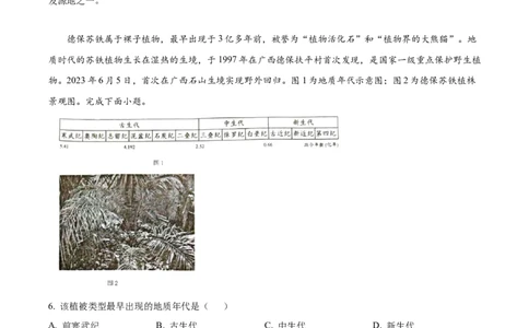 广西百色市2024-2025学年高一上学期1月期末地理试题Word版含解析_2025年03月试卷_0319广西壮族自治区百色市2024-2025学年高一上学期1月期末考试