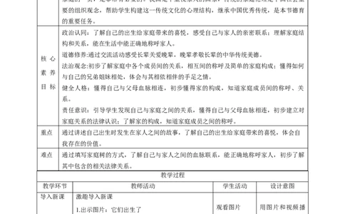 第9课《我和我的家》第一课时（教学设计）-（统编版）_26新一年级道法下册（统编版）_老课标资料_2、教学教案部编一下道法_教案(配套有动画推荐)