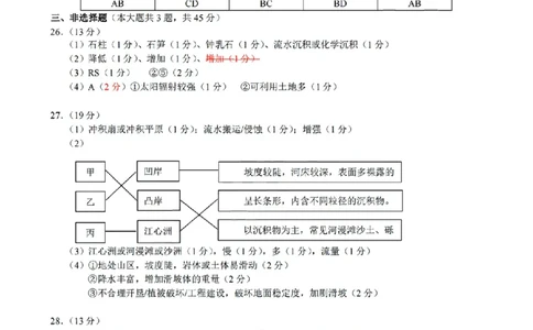 扫描件_地理参考答案_2025年12月高一试卷_251205浙江省9+1联盟2025-2026学年高一上学期期中考试（全）_浙江省9+1高中联盟2025-2026学年高一上学期11月期中考试地理试题（图片版，含答案）