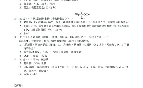 扫描件_生物参考答案_2025年12月高一试卷_251205浙江省9+1联盟2025-2026学年高一上学期期中考试（全）_浙江省9+1高中联盟2025-2026学年高一上学期11月期中考试生物试题（图片版，含答案）