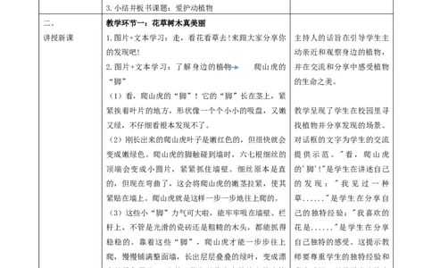 第6课《爱护动植物》（第一课时）教学设计_26新二年级道法下册（统编版）_版本一_部编版道德与法治2下_2026春新版_第一套_01.道德2下-表格式教案+PPT课件第1套已更到第7课