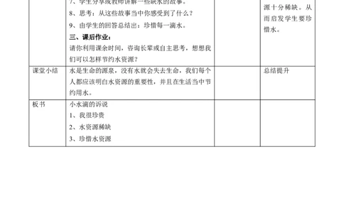 小水滴的诉说第一课时教案(1)_26新二年级道法下册（统编版）_版本一_部编版道德与法治2下_2026春新版_第一套_送旧版道德2下资料和新版课本好多一样仍具有很大参考价值