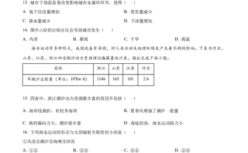 广西壮族自治区贺州市2023-2024学年高一上学期12月质量检测地理试题Word版无答案_2024年12月试卷_1223广西壮族自治区贺州市2023-2024学年高一上学期期末考试