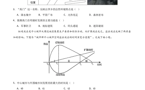 阶段检测卷03人文地理（原卷版）_新高考复习资料_2024年新高考复习资料_一轮复习资料_完2024年高考地理一轮复习考点通关卷（新高考）_阶段检测卷