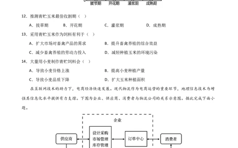 阶段检测卷03人文地理（原卷版）_新高考复习资料_2024年新高考复习资料_一轮复习资料_完2024年高考地理一轮复习考点通关卷（新高考）_阶段检测卷