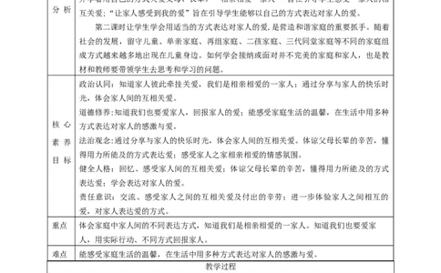 第10课《家人的爱》第二课时（教学设计）-（统编版）_26新一年级道法下册（统编版）_老课标资料_2、教学教案部编一下道法_教案(配套有动画推荐)