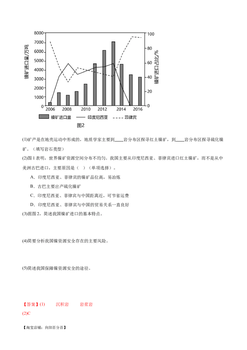 重难点14资源、环境与国家安全-2024年高考地理热点&middot;重点&middot;难点专练（新高考专用）（解析版）_新高考复习资料_2024年新高考复习资料_专项复习资料_教师版（含答案解析）