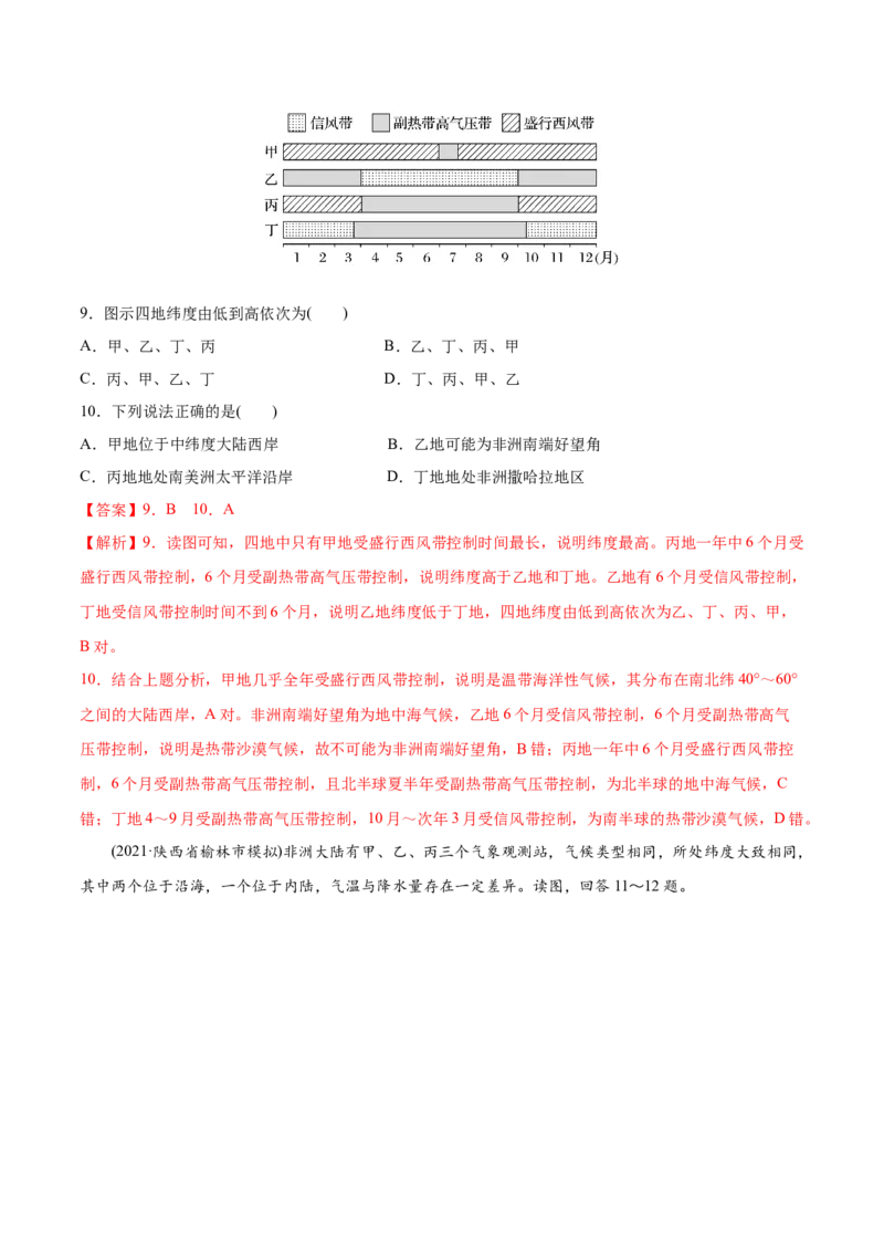 考点11全球气候变化与主要气候类型-2022年高考地理一轮复习小题多维练（新高考版）（解析版）_新高考复习资料_2022年新高考复习资料