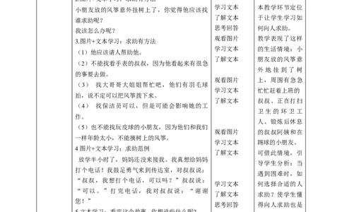 第14课《请帮我一下吧》第二课时（教学设计）-（统编版）_26新一年级道法下册（统编版）_老课标资料_2、教学教案部编一下道法_教案(配套有动画推荐)