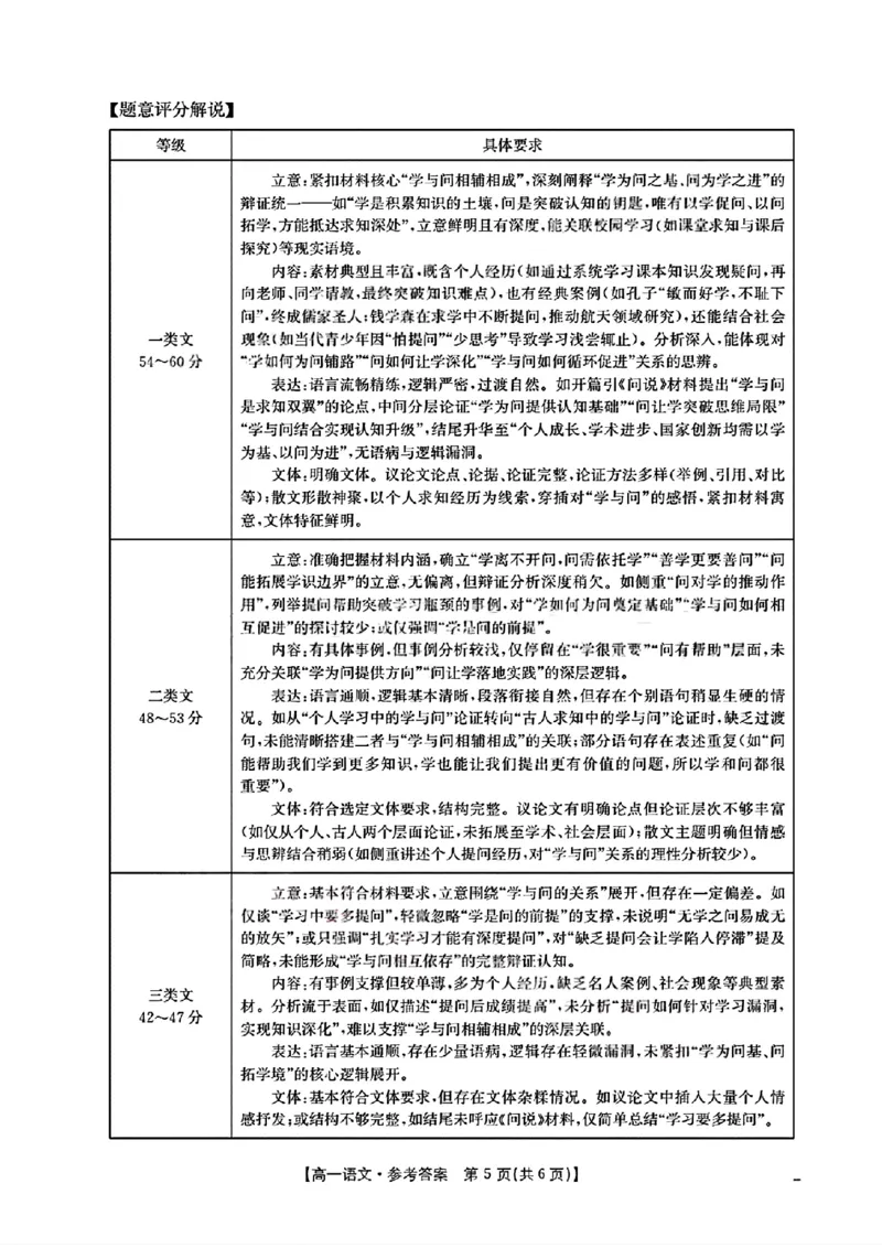 扫描件_高一语文试卷参考答案_2025年12月高一试卷_251202金太阳&middot;四川省2025-2026学年高一上学期11月联考（26-85A）（全）