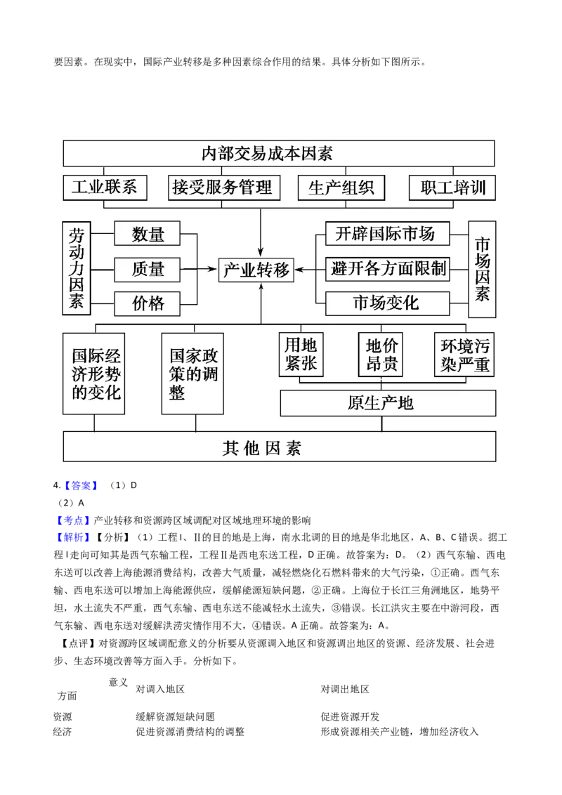 高考地理五年真题分类汇编（2017-2021）第27讲地理环境对区域发展的影响(学生版)_新高考复习资料_2022年新高考复习资料