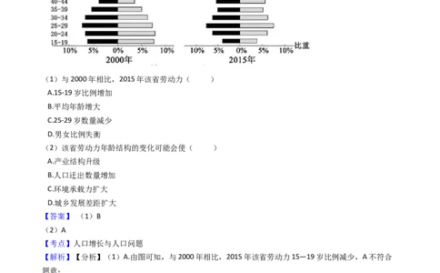 高考地理五年真题分类汇编（2017-2021）第17讲人口的数量与空间变化(教师版)_新高考复习资料_2022年新高考复习资料_高考地理五年真题分类汇编（2017-2021）（教师版+学生版）8.10更新