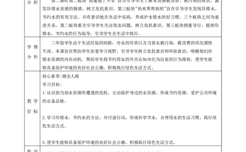 第7课《小水滴的诉说》（第二课时）教学设计_26新二年级道法下册（统编版）_版本一_部编版道德与法治2下_2026春新版_第一套_01.道德2下-表格式教案+PPT课件第1套已更到第7课