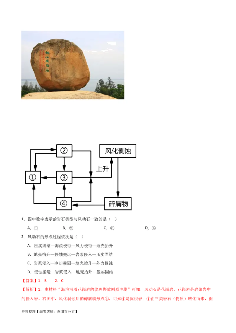 重难点06地表形态变化-2024年高考地理热点&middot;重点&middot;难点专练（新高考专用）（解析版）_新高考复习资料_2024年新高考复习资料_专项复习资料_教师版（含答案解析）